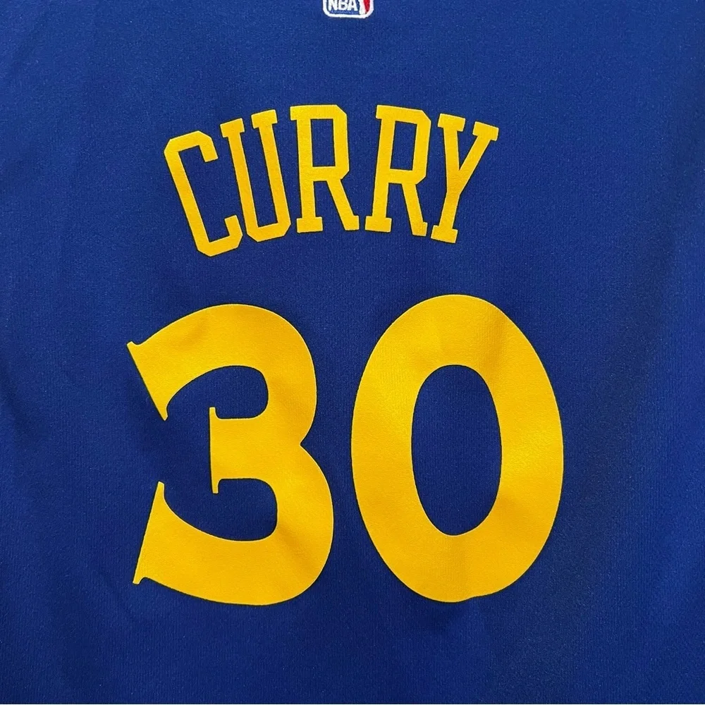 Adidas Golden State Seth Curry Warriors blue and gold jersey size X Large